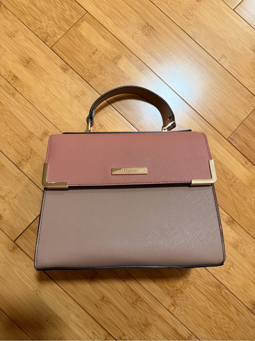 Dune London Two-Tone Pink Top Handle Satchel